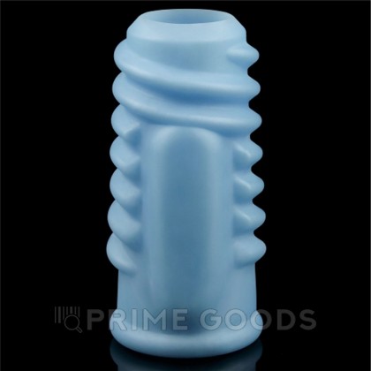 Насадка на пенис с вибрацией Spiral Knights Ring  (10*3,6) голубая от sex shop primegoods фото 2