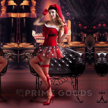 Рождественское платье + чулки, перчатки, шапка от sex shop primegoods