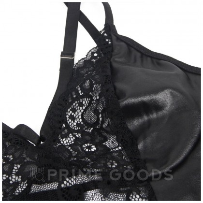 Кожаное платье с кружевом и стрепами Ohyeah Sexy Black +стринги, M-L от sex shop primegoods фото 8