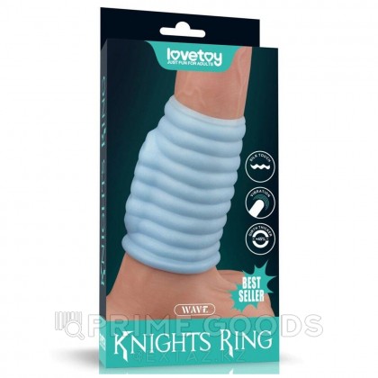Насадка на пенис с вибрацией Wave Knights Ring (10*3,7) голубая от sex shop primegoods фото 7