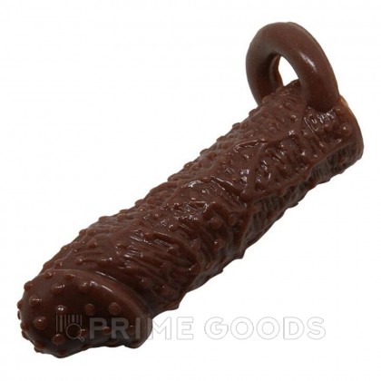 Насадка на пенис с кольцом для мошонки Brave Man (13×4 см) - primegoods.kz фото 2 Насадка на пенис с кольцом для мошонки Brave Man (13×4 см) от sex shop primegoods фото 2