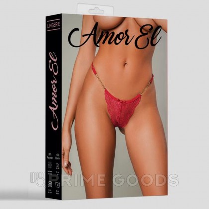 Кружевные стринги Plum от Amor El, красный, L от sex shop primegoods фото 3