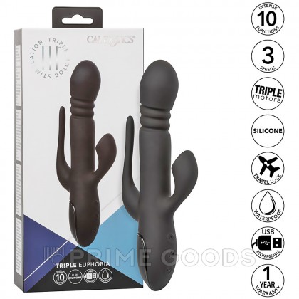 Вибромассажер тройной CalExotics III Triple Euphoria с режимом всасывания и анальной стимуляцией, 14 см x 3.75 см от sex shop primegoods фото 8