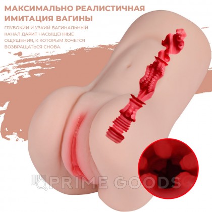 Реалистичный компактный мастурбатор Aggie с вибрацией от sex shop primegoods фото 2