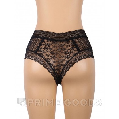 Трусики бразилиана Floral Lace черные (размер M-L) от sex shop primegoods фото 2