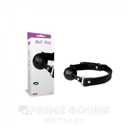 Кляп для рта в виде шара черный (экокожа) от sex shop primegoods фото 2