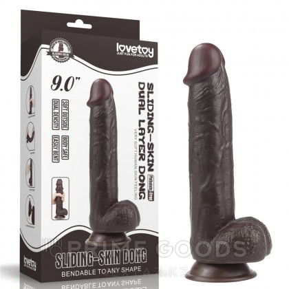 Фаллоимитатор Lovetoy (23,5×4,5 см) с двойным покрытием черный от sex shop primegoods фото 2