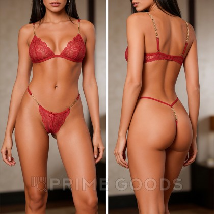 Кружевные стринги Plum от Amor El, красный, M от sex shop primegoods фото 3