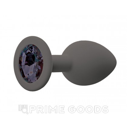 Анальная пробка с черным кристаллом Gamma, цвет графитовый (CORE) (S) от sex shop primegoods фото 2