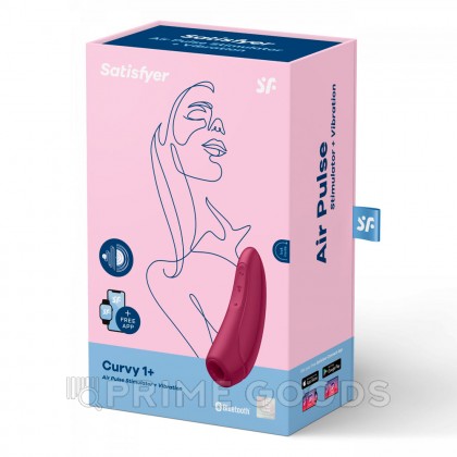 Вакуумный клиторальный стимулятор Satisfyer Curvy 1+, темно-красный от sex shop primegoods фото 10