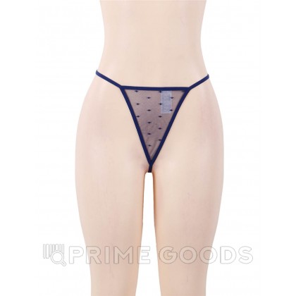 Сексуальное синее белье с подвязками и стрингами (размер XS-S) от sex shop primegoods фото 9