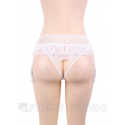 Пояс для чулок кружевной White Sexy Bow (3XL) от sex shop primegoods фото 2