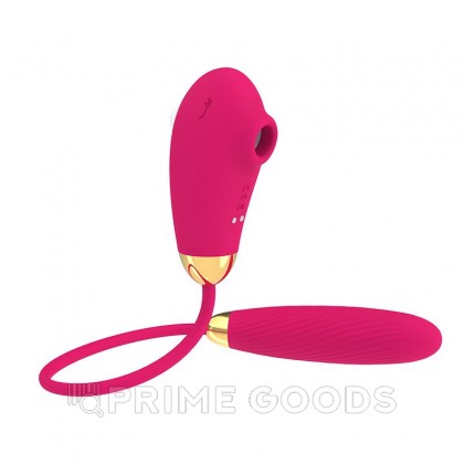 Двусторонний вибратор с пульсацией и воздушной стимуляцией от sex shop primegoods фото 3