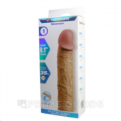 Реалистичная насадка на пенис Stevenson, бежевый, 20,5 см от sex shop primegoods фото 15