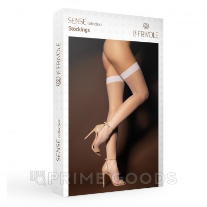 Базовые белые капроновые чулки 20 ден (SENSE) (L-XL) от sex shop primegoods фото 3