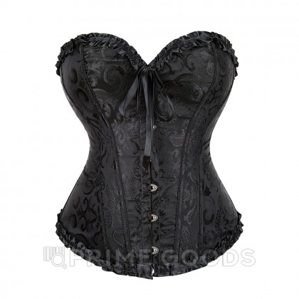 Черный корсет с цветочным принтом (M) от sex shop primegoods фото 4