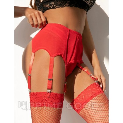 Пояс красный для чулок с ремешками на клипсах (XL-2XL) от sex shop primegoods фото 2