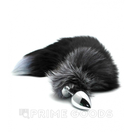 Анальный плаг с лисьим хвостом Black and White Fox Tail от Alive (L) от sex shop primegoods фото 5
