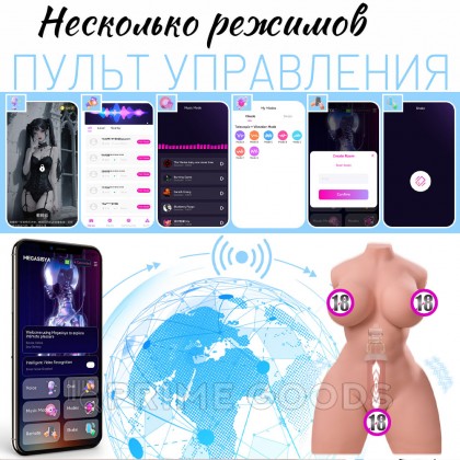 Сексуальное женское тело с подключением к приложению Alanna (вибрация+фрикции) от sex shop primegoods фото 7