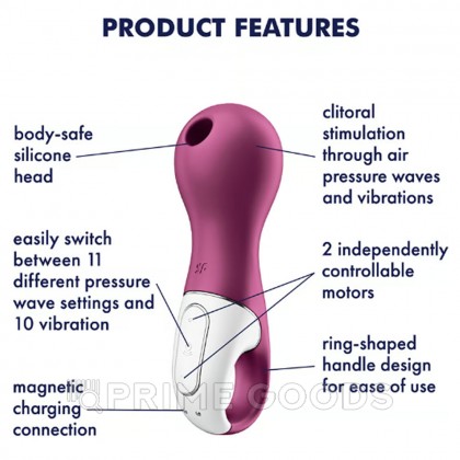 Вакуумный стимулятор клитора с вибрацией Satisfyer Lucky Libra ягодный от sex shop primegoods фото 2