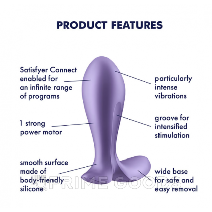 Анальный виброплаг Satisfyer Intensity Plug фиолетовый (Connect App) от sex shop primegoods фото 3