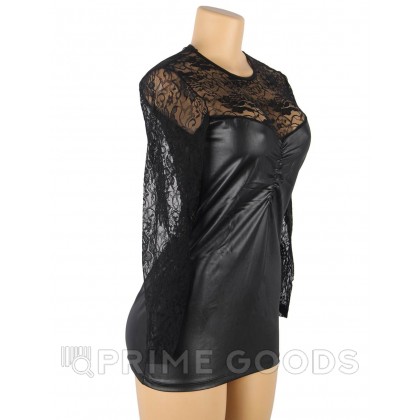 Латексное платье с кружевной спиной и рукавами Sexy lace (L) от sex shop primegoods фото 7