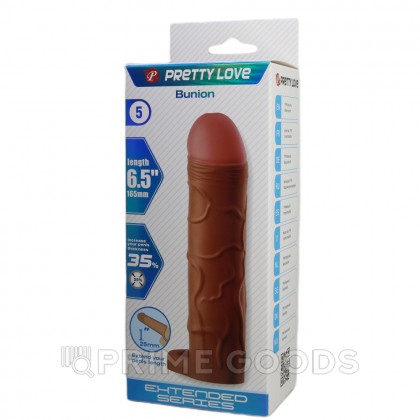 Реалистичная насадка на пенис Bunion, коричневый, 16,5 см от sex shop primegoods фото 8