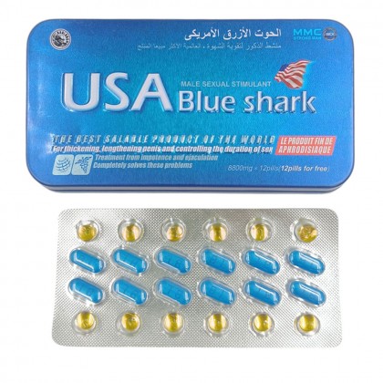 Возбуждющее средство для мужчин USA Blue Shark (12 таблеток + 12 витаминов) от sex shop primegoods