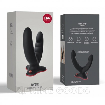 Двойной фаллоимитатор Ryde Fun Factory (черный) от sex shop primegoods фото 2