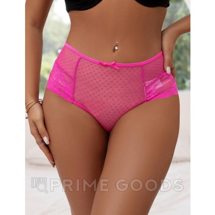 Трусики на высокой посадке Lace Strappy, розовые, XL-2XL от sex shop primegoods фото 3