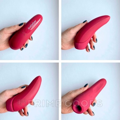 Вакуумный клиторальный стимулятор Satisfyer Curvy 1+, темно-красный от sex shop primegoods фото 11
