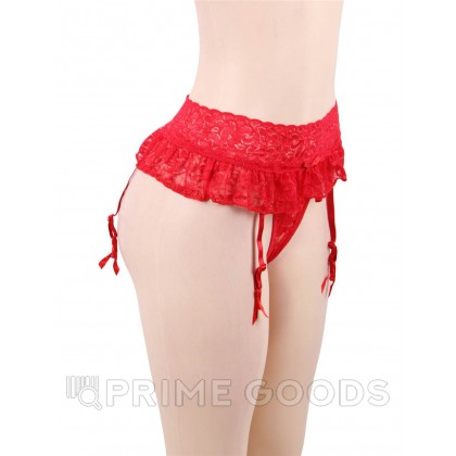 Пояс для чулок кружевной Red Sexy Bow (3XL) от sex shop primegoods фото 3