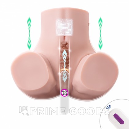 Реалистичный двойной мастурбатор с функцией фрикции Gina от sex shop primegoods фото 4
