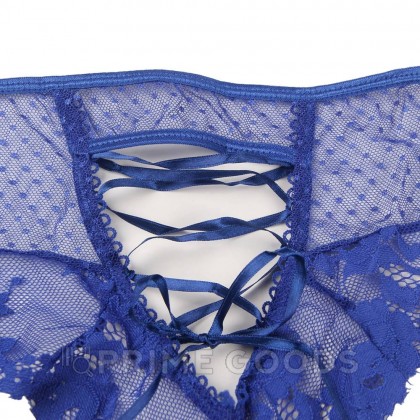 Трусики на высокой посадке Lace Strappy синие (размер XL) от sex shop primegoods фото 2
