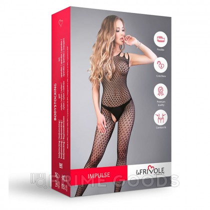 Боди-комбинезон черный мелкий рисунок (Impulse) (S-L) от sex shop primegoods фото 8