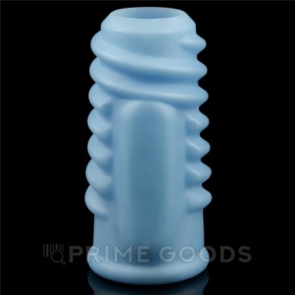 Насадка на пенис с вибрацией Spiral Knights Ring  (10*3,6) голубая от sex shop primegoods фото 3