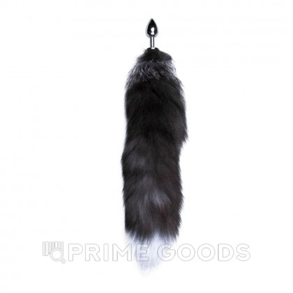 Анальный плаг с лисьим хвостом Black and White Fox Tail от Alive (M) от sex shop primegoods фото 6