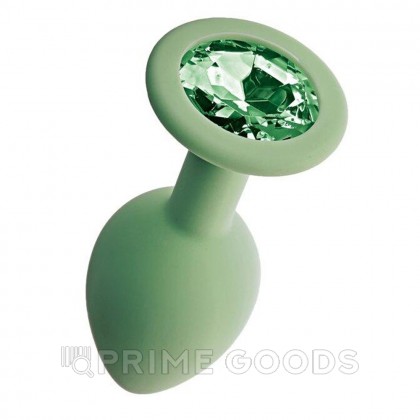 Анальная пробка с зеленым кристаллом Gamma, цвет салатовый (CORE) (M) от sex shop primegoods