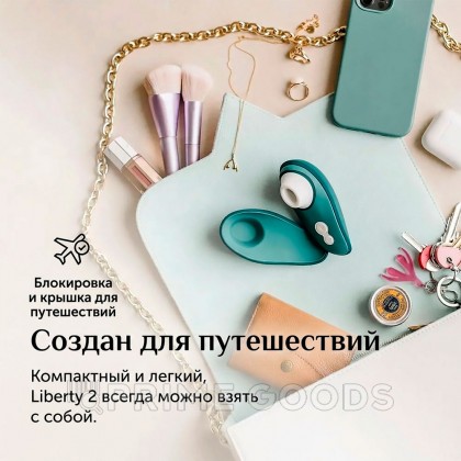 Бесконтактный клиторальный стимулятор Womanizer Liberty 2, темно-бирюзовый от sex shop primegoods фото 10