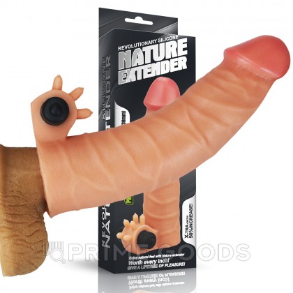 Насадка на пенис с вибропулей Nature Extender Flesh (17,8 см) от sex shop primegoods фото 4