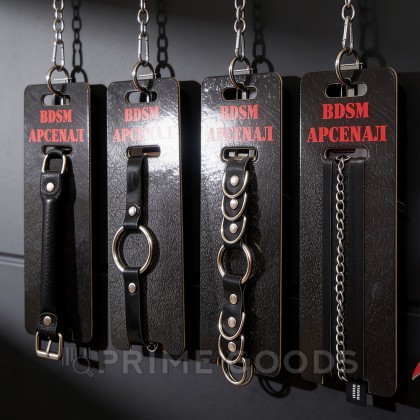 Кляп с кольцом из черной кожи лак от sex shop primegoods фото 3