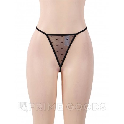 Сексуальное черное белье с подвязками и стрингами (размер 3XL-4XL) от sex shop primegoods фото 2