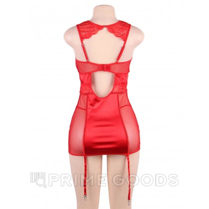 Красный роскошный бэби-долл с подвязками (размер M-L) от sex shop primegoods фото 4