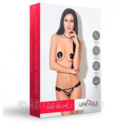 Трусики с доступом и металлическими вставками Le Frivole Easy to love (XS/S, 40-42) от sex shop primegoods фото 4