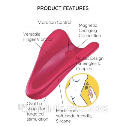 Мини вибратор (вибратор на палец) Satisfyer High Fly красный от sex shop primegoods фото 5