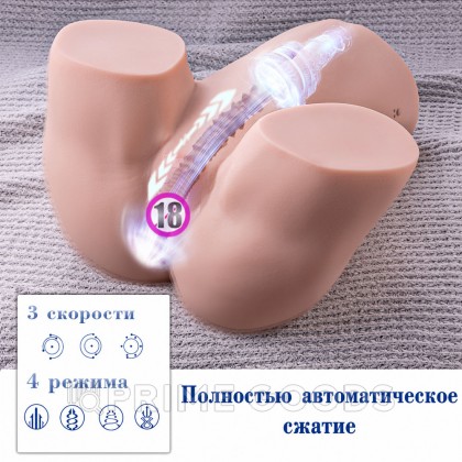 Реалистичный двойной мастурбатор с функцией фрикции Gina от sex shop primegoods фото 10