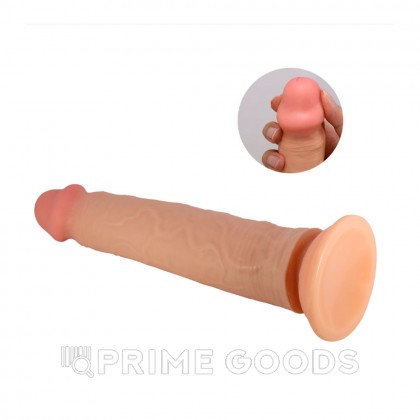 Реалистичный фаллоимитатор на присоске Sharife Sliding skin, 25,4*4,8 см, телесный от sex shop primegoods фото 3