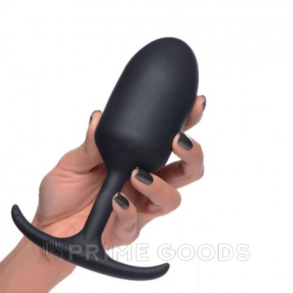 Анальная пробка с утяжелением  Heavy Hitters Premium Silicone Weighted Anal Plug, XL, черный, 16.8х5 см от sex shop primegoods фото 5