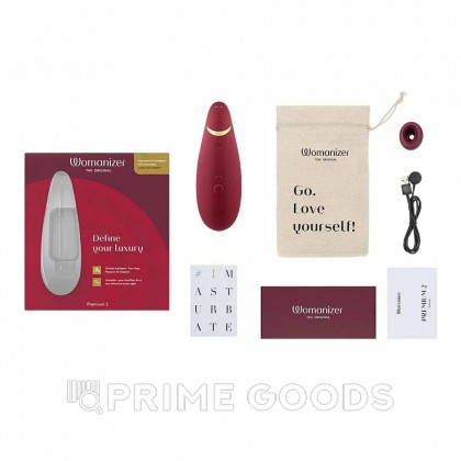 Бесконтактный клиторальный стимулятор Womanizer Premium 2 бордовый от sex shop primegoods фото 4
