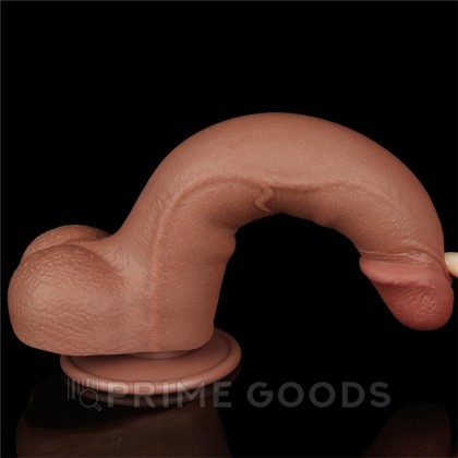 Реалистичный фаллоимитатор двухслойный Sliding Skin (20*4 см.) коричневый цвет от sex shop primegoods фото 5